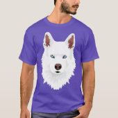 witte Siberische Husky hoekige hond witte sneeuwho T-shirt (Voorkant)