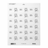 Witte Siberische Husky-hond & aangepaste tekst Etiket (Full Sheet)