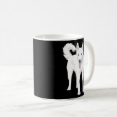 Witte Siberische Husky Hond Koffiemok (Voorkant rechts)