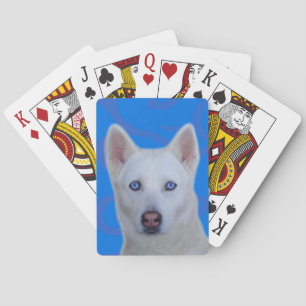 Witte Siberische Husky Standaard Speelkaarten