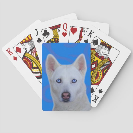 Witte Siberische Husky Standaard Speelkaarten (Achterkant)