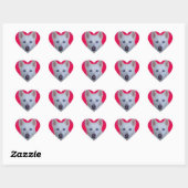 Witte Siberische Husky Sticker (roze achtergrond) (Vel)