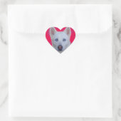 Witte Siberische Husky Sticker (roze achtergrond) (Tas)