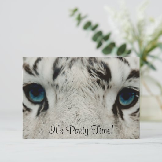 Witte Siberische tijger Kaart (Staand voorkant)