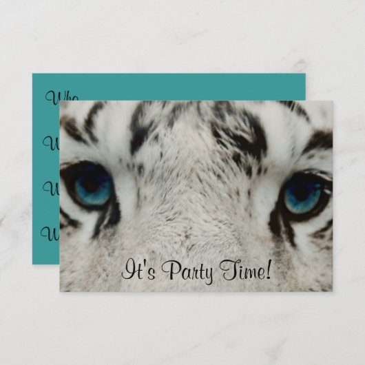 Witte Siberische tijger Kaart (Voorkant / Achterkant)