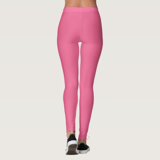 Witte Side Stripe Roze Leggings met aangepaste kle (Achterkant)