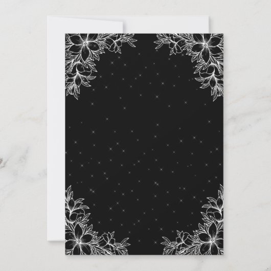 Witte Sierlijke Bruiloft Bloemen Bedankkaart (Achterkant)