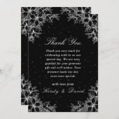 Witte Sierlijke Bruiloft Bloemen Bedankkaart (Voorkant / Achterkant)