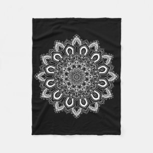 Witte Sierlijke Lotus Bloem Yoga Mandala _1 Fleece Deken