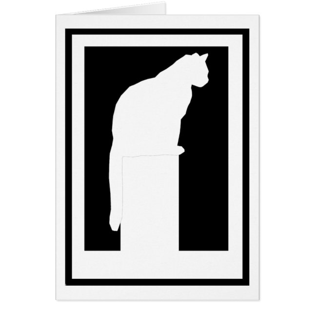 Witte Silhouette Cat (Voorkant)