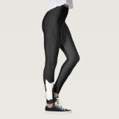 Witte Silhouette Dog Digitale Black Metal Leggings (Rechts)