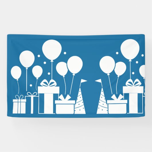 Witte silhouetten spandoek (Horizontaal)