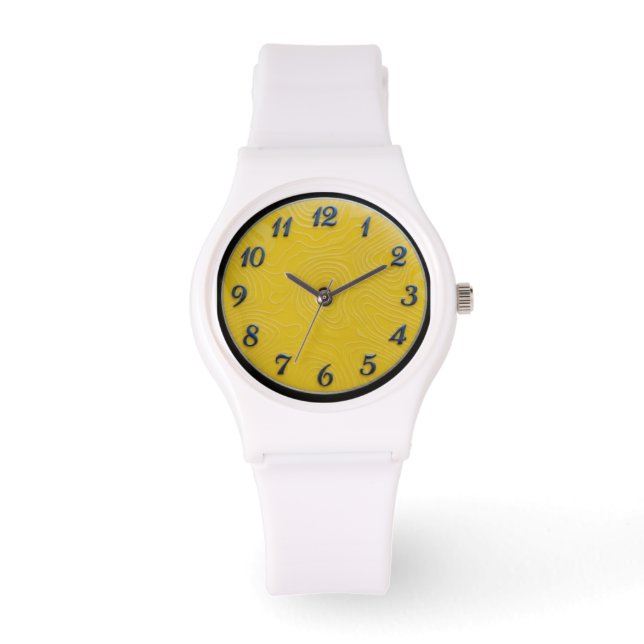 Witte siliconen horloge + band Citroen dial (Voorkant)