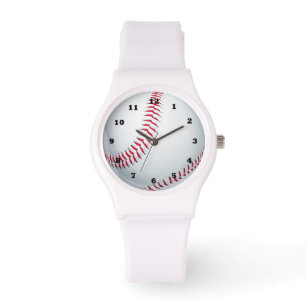 Witte siliconenstroper voor honkbalsport horloge
