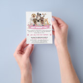 Witte Simpele Bloem Illustratie Hond trimmer Flyer (Hand)