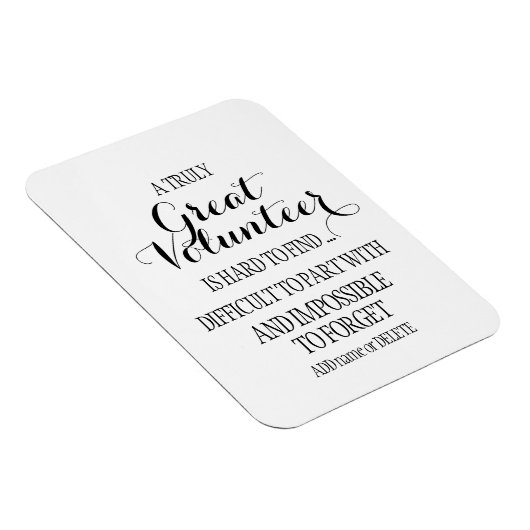 Witte simpele 'clean vrijwilliger' appreciatie cad magneet (Rechterzijde)