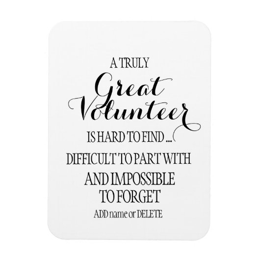 Witte simpele 'clean vrijwilliger' appreciatie cad magneet (Verticaal)