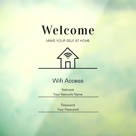 Witte Simpele Welkom Thuis Wifi Metaal Raamsticker (Vel 3)