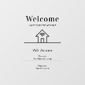 Witte Simpele Welkom Thuis Wifi Metaal Raamsticker (Vel)