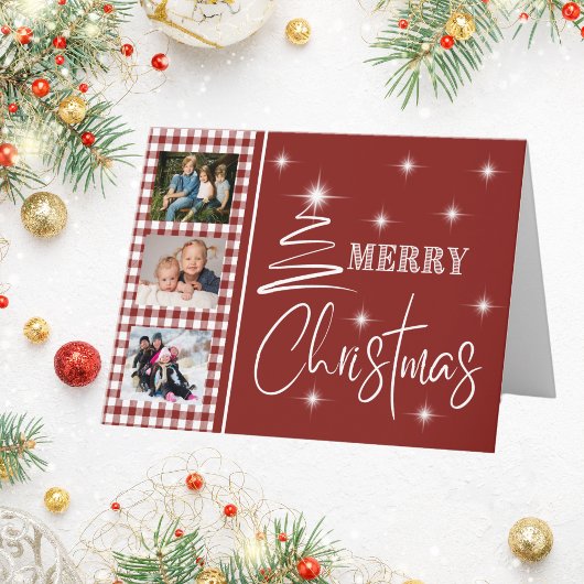 Witte Simplistische Vrolijke Kerstboom Kaart