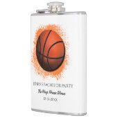 Witte Sinaasappel Basketbal thema feestweekend Heupfles (Links)