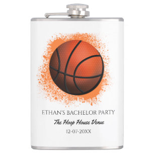 Witte Sinaasappel Basketbal thema feestweekend Heupfles