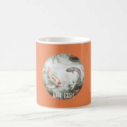 Witte Sinaasappel Koi Vis Koffiemok (Center)
