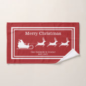 Witte sintersmaaktekst op rood bad handdoek (Handdoek)