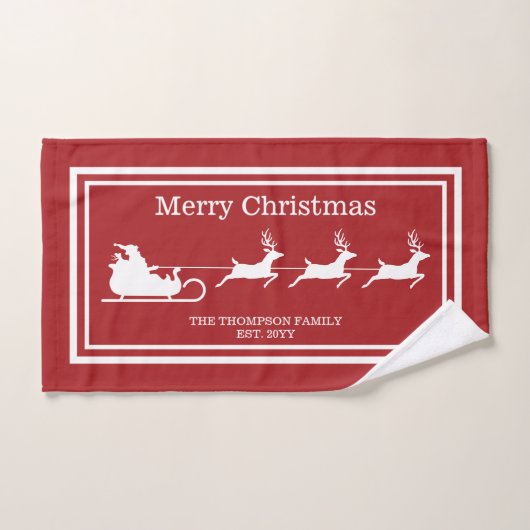 Witte sintersmaaktekst op rood bad handdoek (Handdoek)