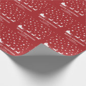 Witte sintersmaaktekst op rood cadeaupapier (Hoek)