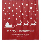 Witte sintersmaaktekst op rood douchegordijn (Voorkant)