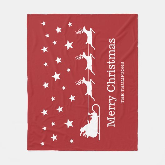 Witte sintersmaaktekst op rood fleece deken (Voorkant)