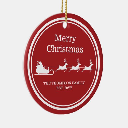 Witte sintersmaaktekst op rood keramisch ornament (Rechts)