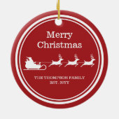 Witte sintersmaaktekst op rood keramisch ornament (Achterkant)