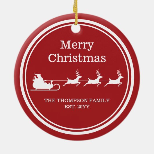 Witte sintersmaaktekst op rood keramisch ornament (Achterkant)