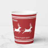 Witte sintersmaaktekst op rood papieren bekers (Achterkant)