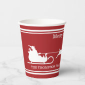 Witte sintersmaaktekst op rood papieren bekers (Voorkant)