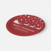 Witte sintersmaaktekst op rood papieren bordje (Gekanteld)