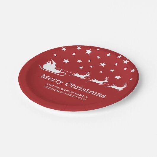 Witte sintersmaaktekst op rood papieren bordje (Gekanteld)