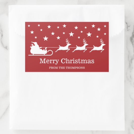 Witte sintersmaaktekst op rood rechthoekige sticker (Tas)