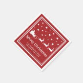 Witte sintersmaaktekst op rood servet (Hoek)