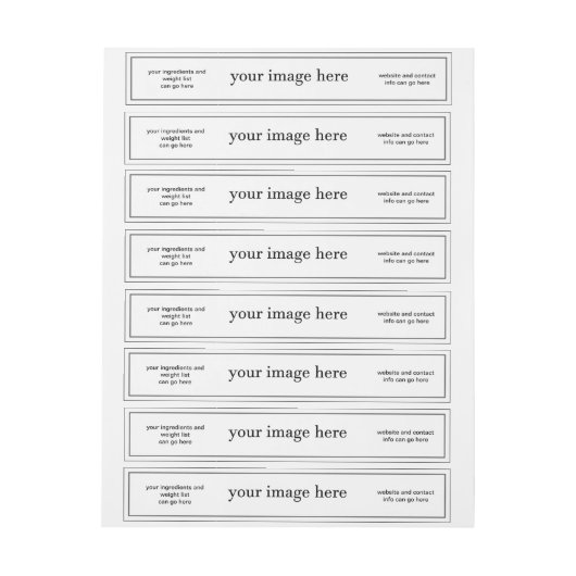 Witte Sjabloon Langwerpzeep Etiket (Vel)