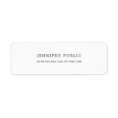 Witte Sjabloon Professioneel Modern Terugkeeradres Etiket (Voorkant)