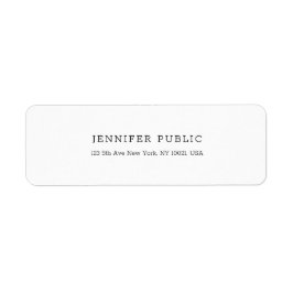 Witte Sjabloon Professioneel Modern Terugkeeradres Etiket