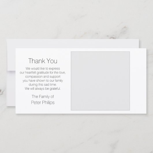 Witte Sjabloon Sympathie Hartelijk dank voor de gr (Voorkant)