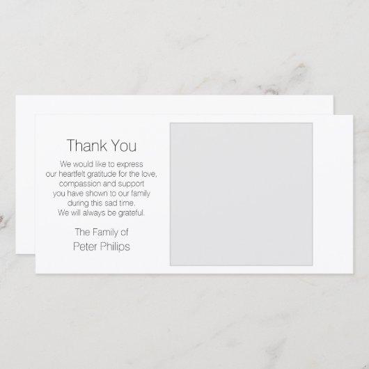 Witte Sjabloon Sympathie Hartelijk dank voor de gr (Voorkant / Achterkant)