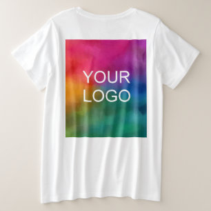 Witte Sjabloon Upload Business Logo Afbeelding Grote Maat T-shirt