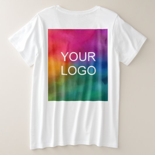Witte Sjabloon Upload Business Logo Afbeelding Grote Maat T-shirt (Design achterkant)
