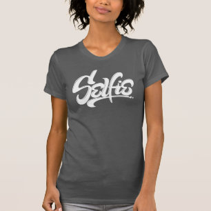 Witte skateboard Graffiti Selfie Street Art T-shirt