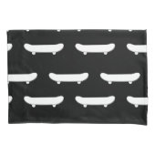 Witte Skateboard Monochromatische Zwarte Skater Ur Kussensloop (Voorkant)